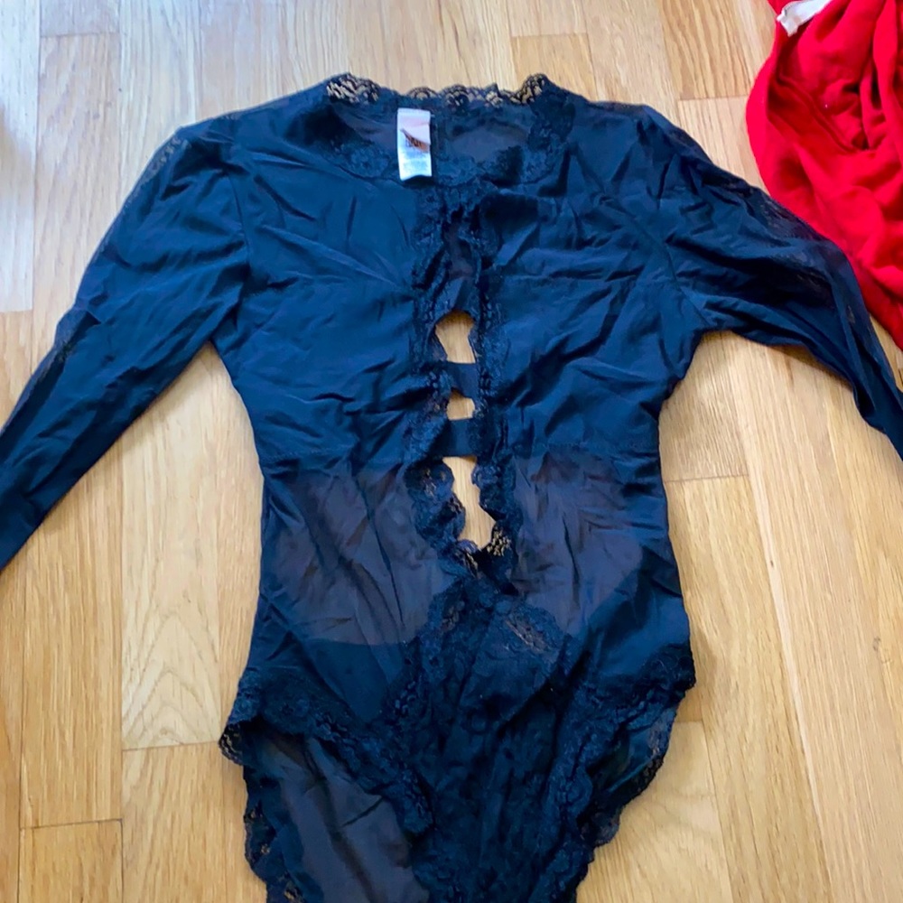Long sleeve mesh cutout bodysuit